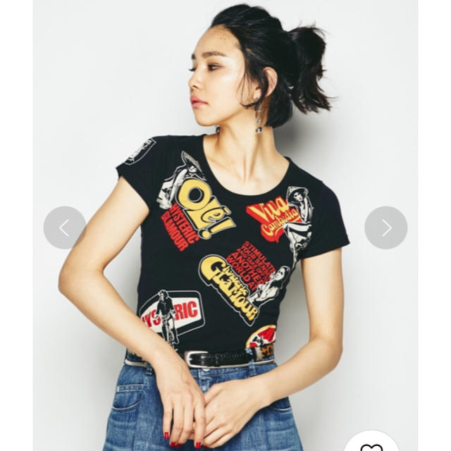 新品未使用タグ付完売品☆ヒステリックグラマー 総柄 Tシャツ チビT