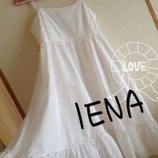 イエナ(IENA)のお値下げIENA ホワイトコットンワンピ(ひざ丈ワンピース)