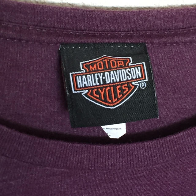 Harley Davidson(ハーレーダビッドソン)の【激レア】ハーレーダビットソン Tシャツ デカロゴ☆人気のパープル☆メンズL メンズのトップス(Tシャツ/カットソー(半袖/袖なし))の商品写真