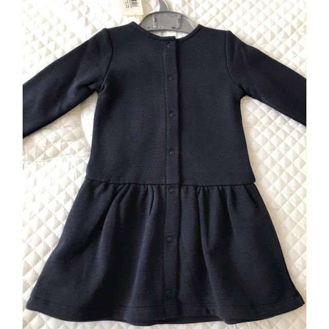 PETIT BATEAU(プチバトー)のプチバトー リボン付きワンピース キッズ/ベビー/マタニティのベビー服(~85cm)(ワンピース)の商品写真