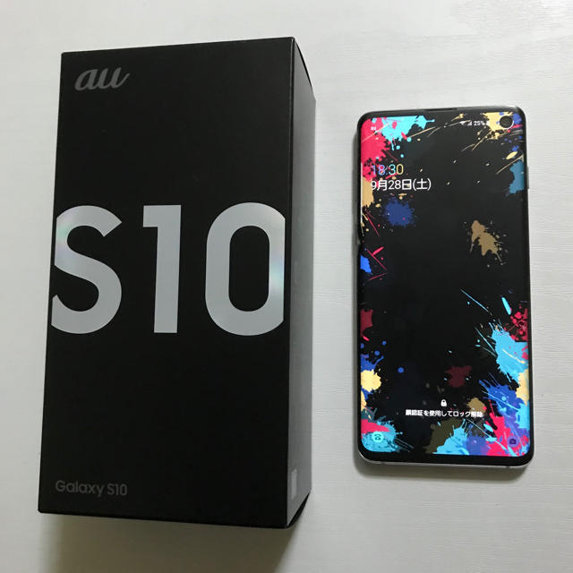 au galaxy s10 ホワイト128GBケースgalaxy gear付き