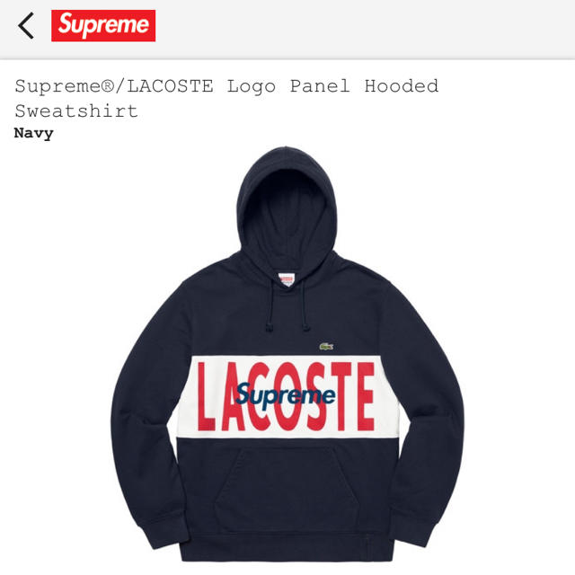 Supreme LACOSTE Logo Hooded Sweatshirt