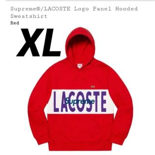 シュプリーム(Supreme)のXL supreme LACOSTE Logo パーカー RED(パーカー)