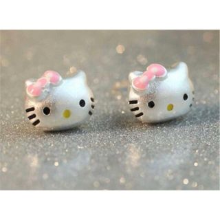 ＃猫＃可愛いキティ♪レディースピアス ♪＃シルバー925＃＊印刻有(ピアス)