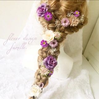 大人気 ラプンツェル風ヘッドドレス パープル 紫系・髪飾り