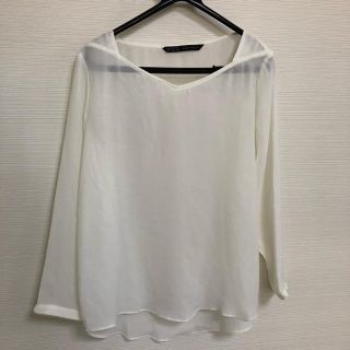 ザラ(ZARA)のまーちゃん様 ZARA シフォン ブラウス 白 他2点(シャツ/ブラウス(長袖/七分))