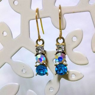 3連 ビジュー フックピアス(ピアス)