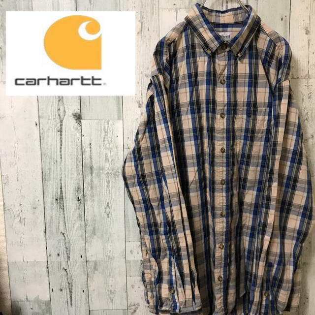 [人気] 90s carhartt チェックシャツ 刺繍ロゴ 美品 | フリマアプリ ラクマ
