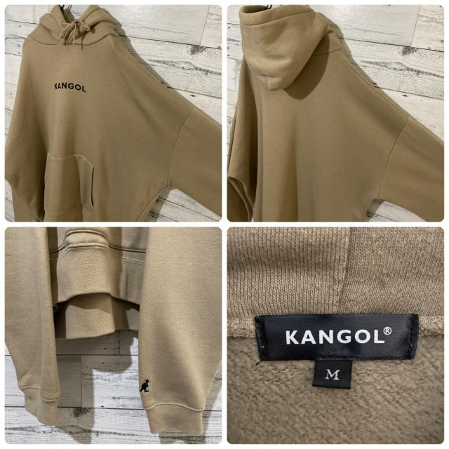 KANGOL(カンゴール)の【レア】カンゴール KANGOL☆刺繍ビッグロゴ ベージュ 裏起毛 パーカー メンズのトップス(パーカー)の商品写真