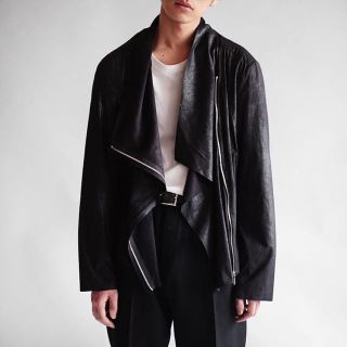 カルバンクライン(Calvin Klein)のOLD Calvin Klein , DRAPE LEATHERJACKET(ライダースジャケット)