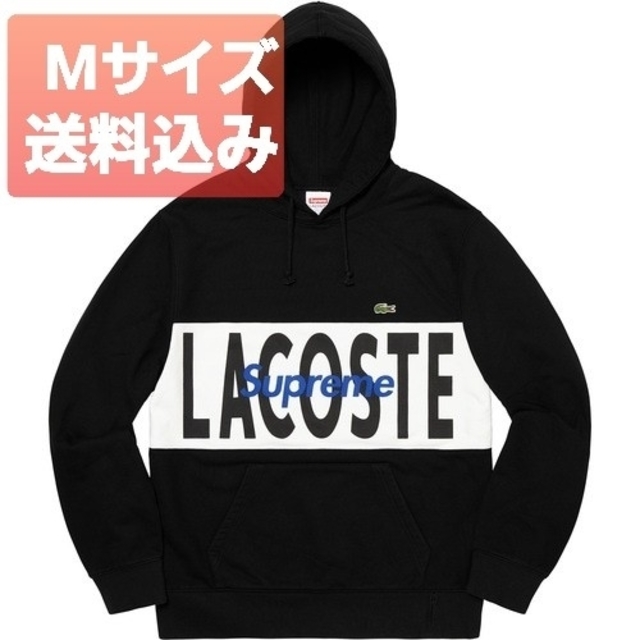 Black黒サイズ【M込】LACOSTE Logo Panel Hooded Sweatshirt