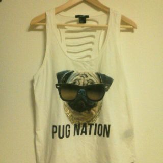 フォーエバートゥエンティーワン(FOREVER 21)のPUG NATION タンクトップ♡(タンクトップ)