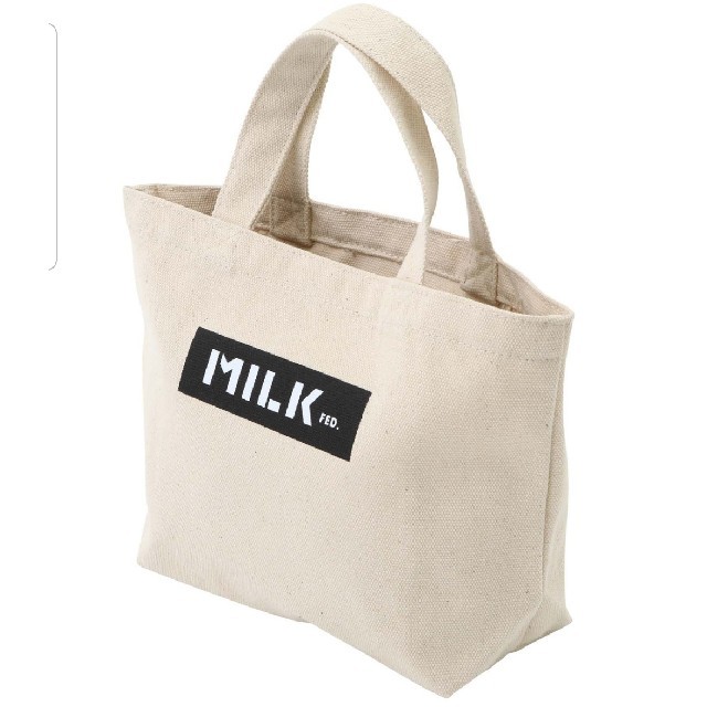MILKFED.(ミルクフェド)の【新品】MILKFED. バーロゴ ミニトート 黒 レディースのバッグ(トートバッグ)の商品写真
