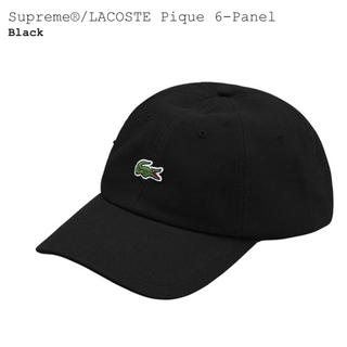Supreme LACOSTE Pique 6-Panel Black キャップ