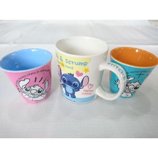 スティッチ(STITCH)のディズニー スティッチ マグカップ&メラミン樹脂×2個(キャラクターグッズ)