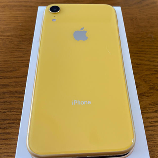 アップル(Apple)の超美品 iPhone XR 128gb イエロー au版 simフリー(スマートフォン本体)