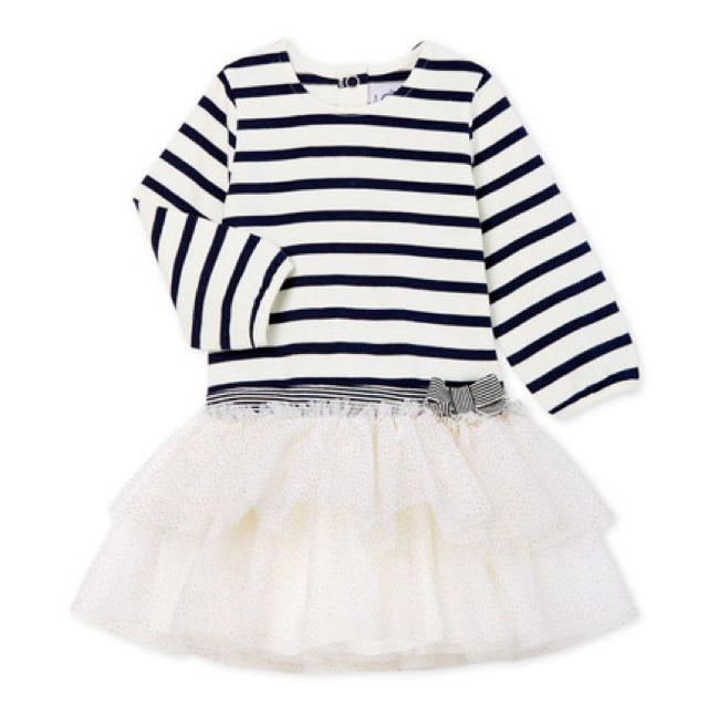 PETIT BATEAU(プチバトー)の19aw☆36m プチバトー マリニエールワンピース キッズ/ベビー/マタニティのキッズ服女の子用(90cm~)(ワンピース)の商品写真