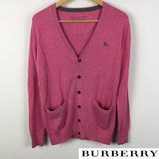 バーバリーブラックレーベル(BURBERRY BLACK LABEL)の美品 BURBERRY BLACK LABEL 長袖カーディガン ピンク(カーディガン)