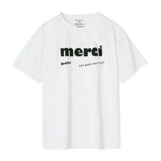 メゾンドリーファー(Maison de Reefur)のメゾンドリーファー　メルシーTシャツ　ホワイト　サイズfree(Tシャツ(半袖/袖なし))