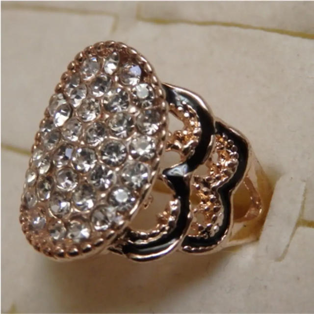 即購入OK*訳ありラインストーンのピンクゴールド指輪大きいサイズC35 レディースのアクセサリー(リング(指輪))の商品写真