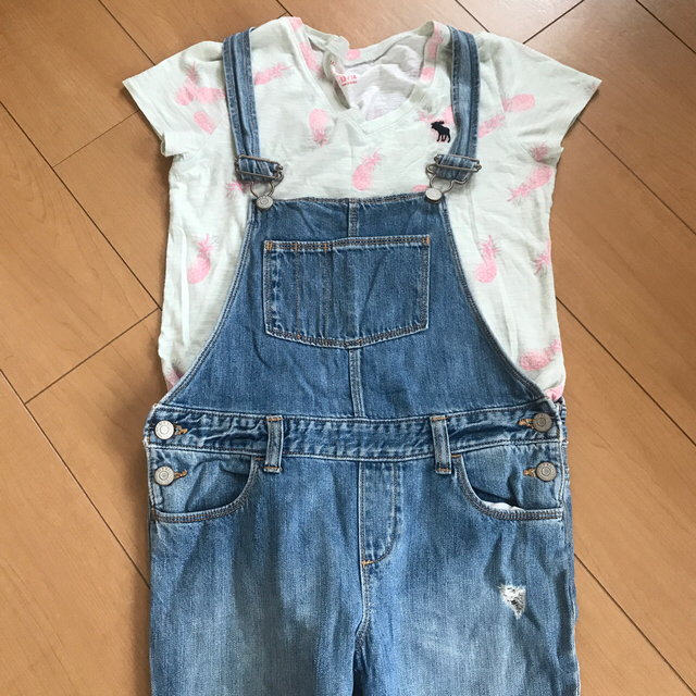 Old Navy(オールドネイビー)の良品 OLDNAVY  Kids サロペ オーバーオール 150程度 キッズ/ベビー/マタニティのキッズ服女の子用(90cm~)(パンツ/スパッツ)の商品写真