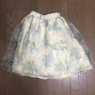 ダズリン(dazzlin)の花柄ブーケオーガンジースカート(ひざ丈スカート)