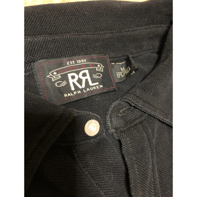 RRL(ダブルアールエル)のRRL ブラックインディゴ ポロシャツ Mサイズ メンズのトップス(ポロシャツ)の商品写真