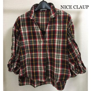 ナイスクラップ(NICE CLAUP)の【本日限定出品・NICE CLAUP】バルーン袖・秋色チェックシャツ(シャツ/ブラウス(長袖/七分))