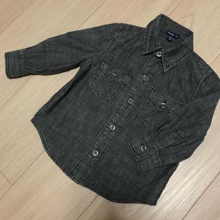 ベビーギャップ(babyGAP)のBabyGAP デニムシャツ ブラック 黒 80(シャツ/カットソー)