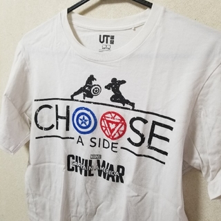 ユニクロ(UNIQLO)のUNIQLO　Tシャツ　白　MARVEL(Tシャツ/カットソー(半袖/袖なし))