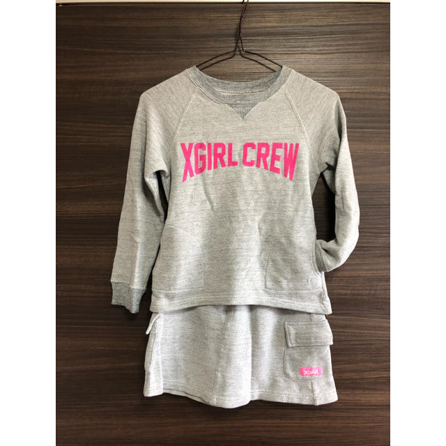 X-girl(エックスガール)のX-girl セットアップ キッズ/ベビー/マタニティのキッズ服女の子用(90cm~)(スカート)の商品写真