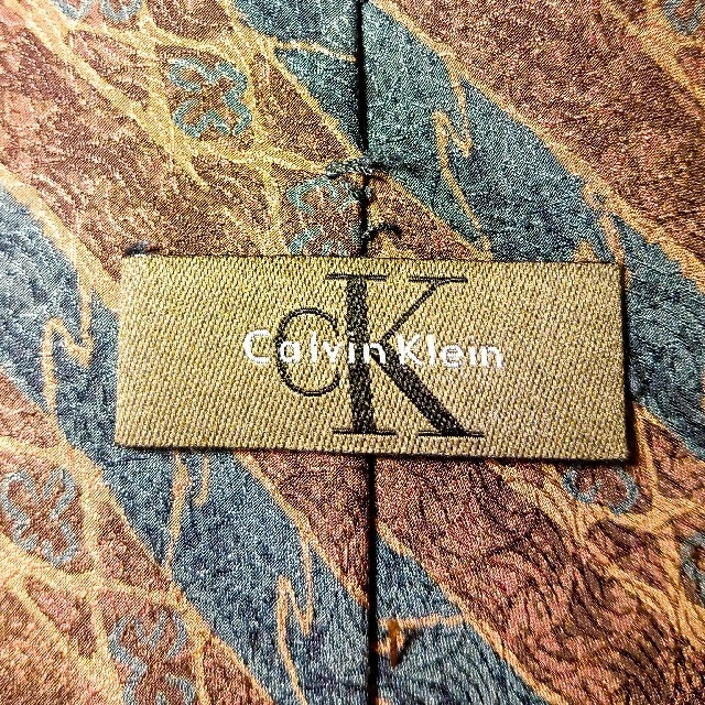 ck Calvin Klein(シーケーカルバンクライン)のCalvin Klein　ネクタイ　ストライプ　エメラルドグリーン メンズのファッション小物(ネクタイ)の商品写真