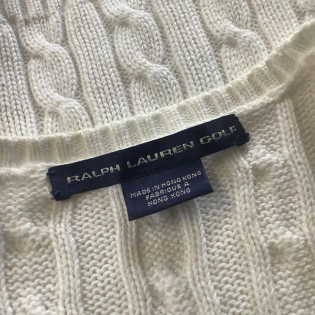 Ralph Lauren(ラルフローレン)のRALPH LAUREN コットン ニットベスト Vネック ケーブルニット レディースのトップス(ベスト/ジレ)の商品写真