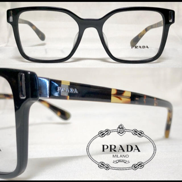 PRADA(プラダ)のPRADA プラダ メガネ PR05TVF 1AB101 ブラック/ブラウン斑 レディースのファッション小物(サングラス/メガネ)の商品写真