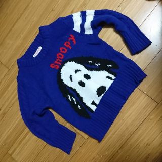 スヌーピー(SNOOPY)のスヌーピー 薄手のセーター 紺色  90cm(ニット)