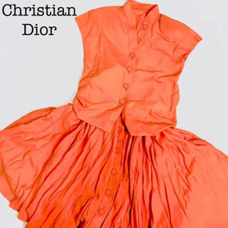 クリスチャンディオール(Christian Dior)のレトロ  dior セットアップ　半袖　スカート　ヴィンテージ(ロングワンピース/マキシワンピース)