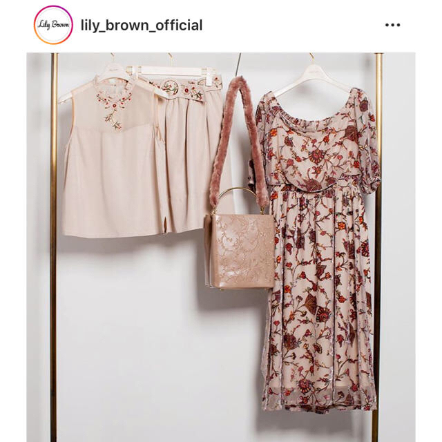 Lily Brown(リリーブラウン)のレア！ リリーブラウン♡ショルダーバッグ ベージュ ピンク レディースのバッグ(ショルダーバッグ)の商品写真