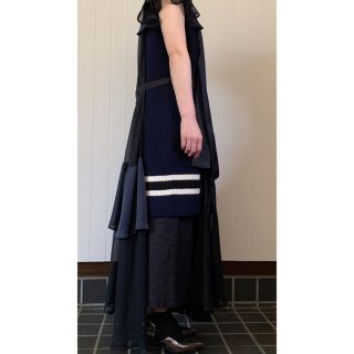 sacai - 【shokora様専用】sacai 2018 ニット×シフォン ワンピース ...