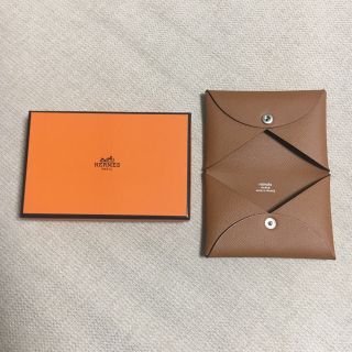 エルメス(Hermes)のエルメス HERMES カードケース ゴールド 茶　ブラウン正規品新品(名刺入れ/定期入れ)