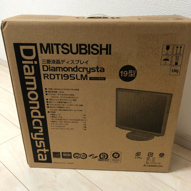 三菱電機(ミツビシデンキ)の【箱あり】MITSUBISHI製19型 ディスプレイ RDT195LM(BK)  スマホ/家電/カメラのPC/タブレット(ディスプレイ)の商品写真