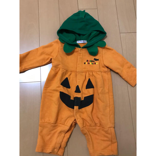 ハロウィーン かぼちゃ ロンパース 80 キッズ/ベビー/マタニティのベビー服(~85cm)(ロンパース)の商品写真