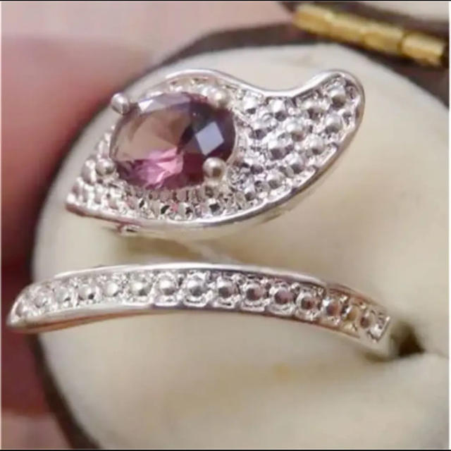即購入OK♡V031紫のお石パープルストーンシルバーリング指輪 レディースのアクセサリー(リング(指輪))の商品写真