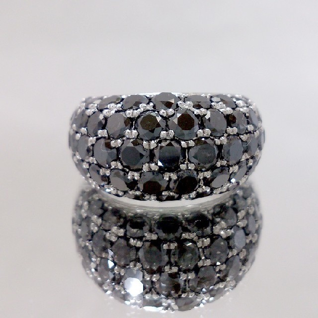 絶妙なデザイン K18WG ブラックダイヤ 5.66ct パヴェリング 約11.5号 鑑別書付 リング(指輪) 絶妙なデザイン K18WG ブラックダイヤ 5.66ct パヴェリング 約11.5号 鑑別書付 リング(指輪)