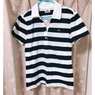 ラコステ(LACOSTE)の新品♡LL ラコステ  ボーダー ポロシャツ(ポロシャツ)