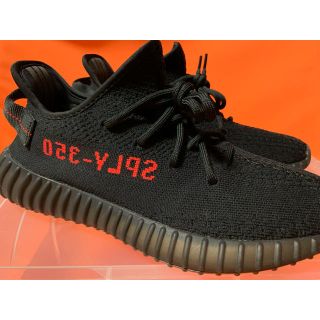 アディダス(adidas)のアディダス イージー ブースト 350 V2 ブラック/レッド (スニーカー)