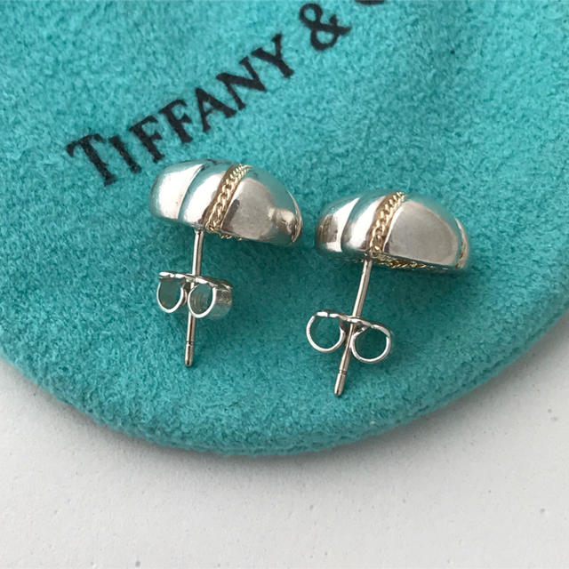 Tiffany & Co.(ティファニー)のTiffany ハート クロス チェーン コンビ ピアス 美品希少 レディースのアクセサリー(ピアス)の商品写真