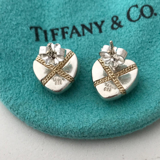 Tiffany & Co.(ティファニー)のTiffany ハート クロス チェーン コンビ ピアス 美品希少 レディースのアクセサリー(ピアス)の商品写真