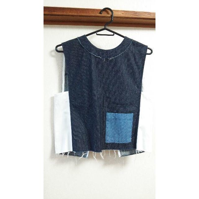 Ameri VINTAGE(アメリヴィンテージ)のDemi様専用初期ameri BLODK DENIM TOP インディゴ着用１回 レディースのトップス(シャツ/ブラウス(半袖/袖なし))の商品写真