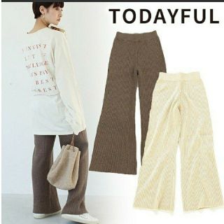 トゥデイフル(TODAYFUL)の 新品♪ トゥデイフル   
Flare Knit Pants 38(カジュアルパンツ)