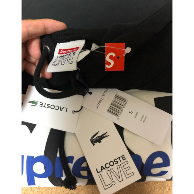 supreme lacoste hoodie sweatshirt 黒 Sサイズ